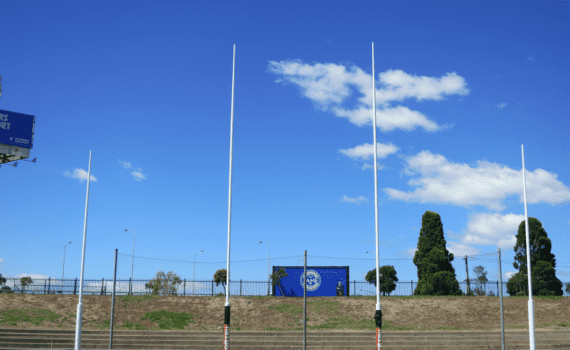 goal posts at local AFL ground