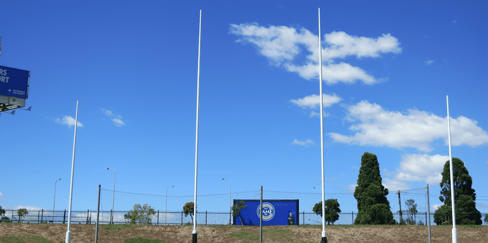 goal posts at local AFL ground